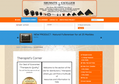 Anti-Age Alliance : Therapists' Corner - Registered user section for retailers. This the home page for the user section.